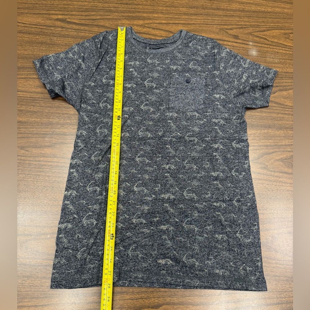 🦕 Men's Gray Dinosaur 🦖 Patterned Short Sleeve Tee by Alpha Beta Size Large - Picture 5 of 6